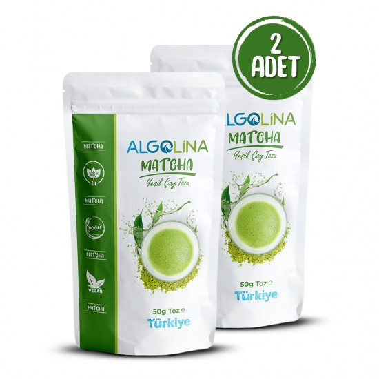 Algolina Matcha Powder 50 Gr (Green Tea) (2 Pieces)